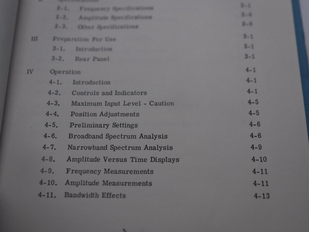 Ailtech 707 Spectrum Analyzer Operating Manual Rev A