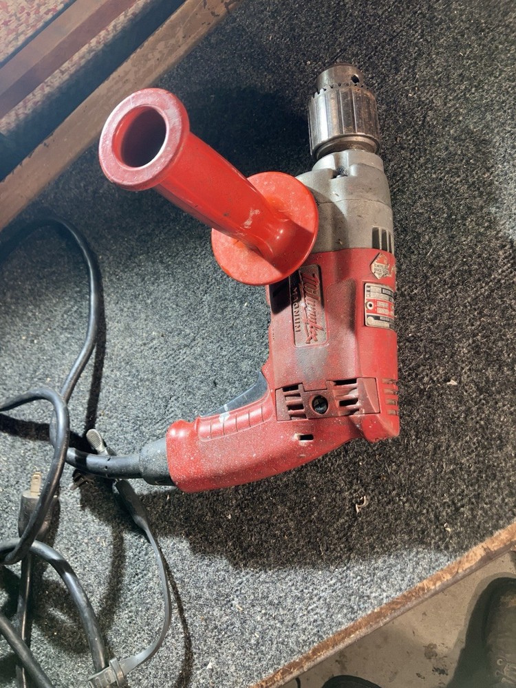 Milwaukee Electric Drill with Side Handle Attachment