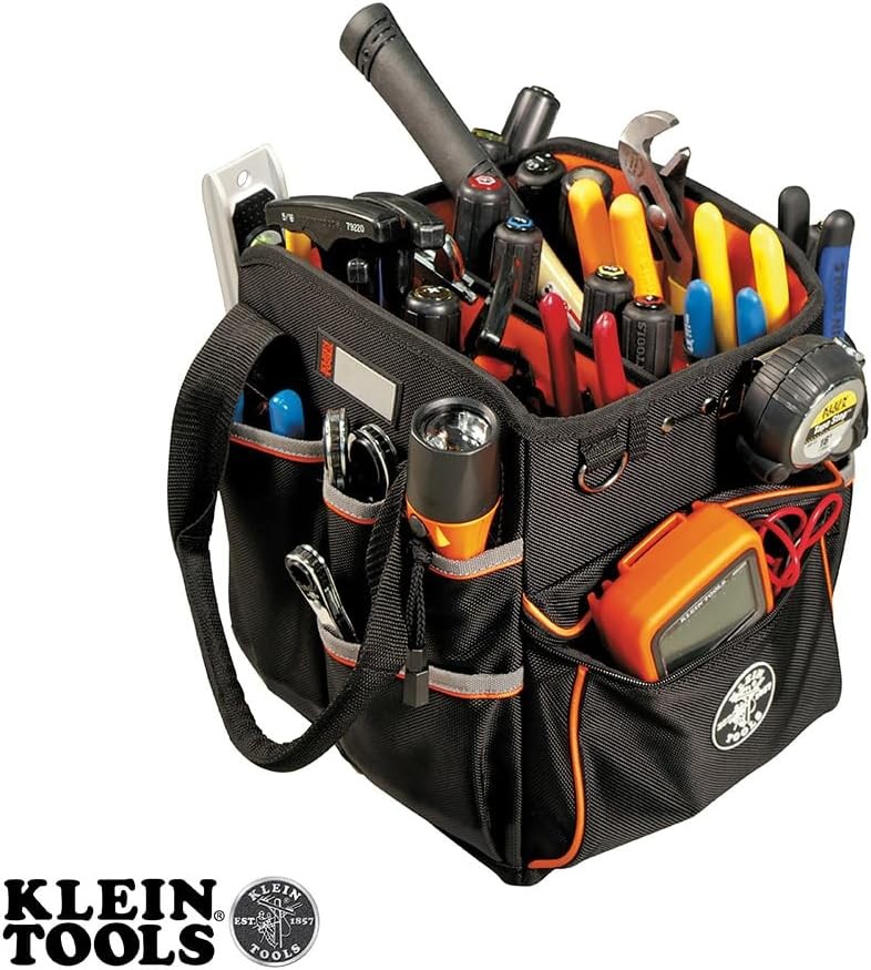 14 Tool Bag with Shoulder Strap Has 40 Pockets for Tool Storage