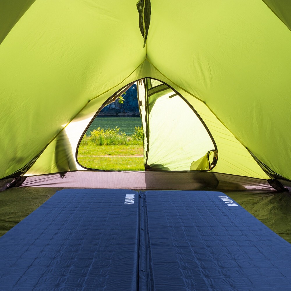 KAMUI Self-Inflating Sleeping Pad - 2 Inch/5cm Thick Foam Connectable Mat (BLUE)
