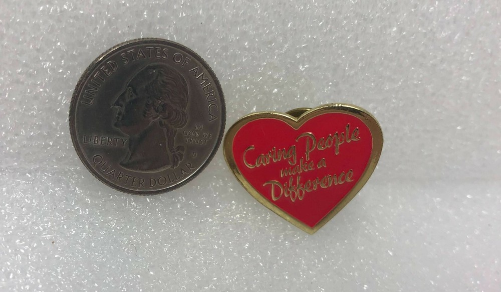 Caring People Make A Difference Heart Pin