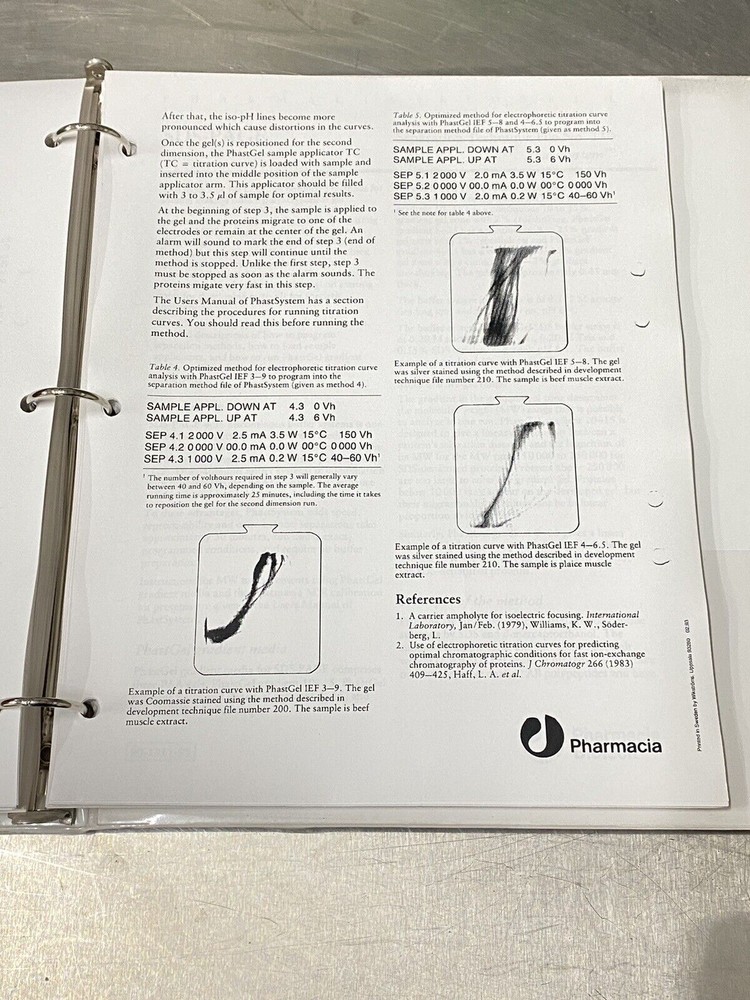Pharmacia Phast System Electrophoretic Syst - Users Guide / Instruction / Manual