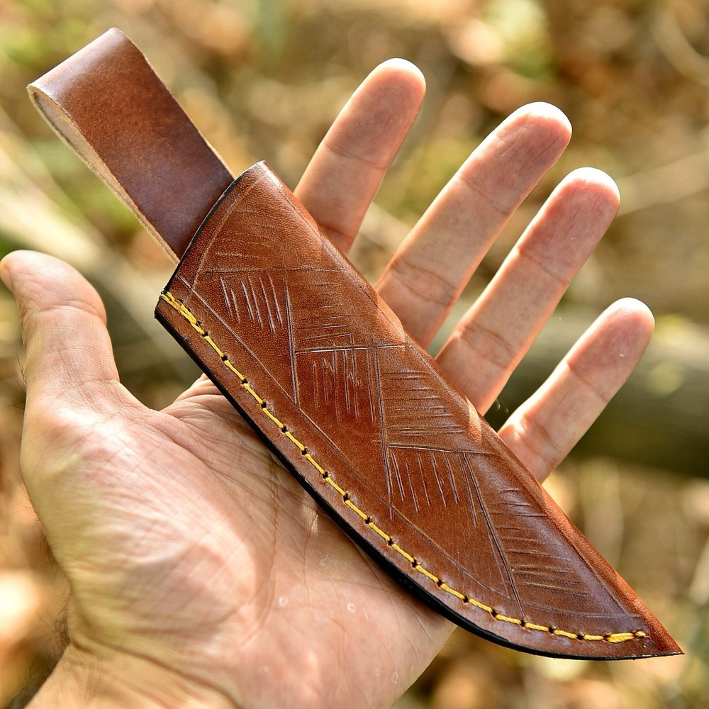 Custom Leather Knife Sheath for Fixed Blade Knife With Belt Loop