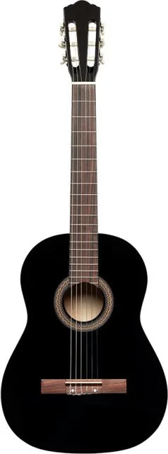 4/4 classical guitar with linden top, black