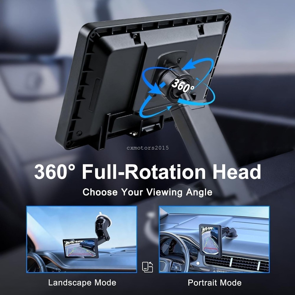 7-11" CarPlay Screen Suction Cup Mount 4-Tab Bracket Windshield Dashboard Holder