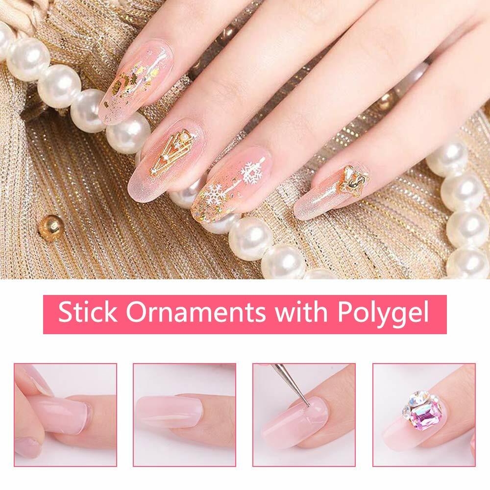 12Pcs Gel Poly Builder Set Quick Nail Extension Gel Base/Top Coat Slip Solution