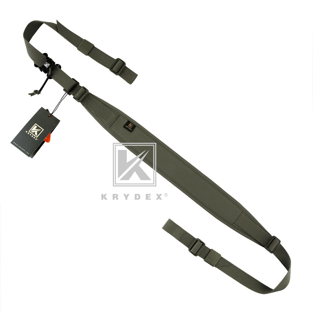 KRYDEX Tactical Sling Strap Slingster Pull Tab 2-Point Quick Adjust Ranger Green