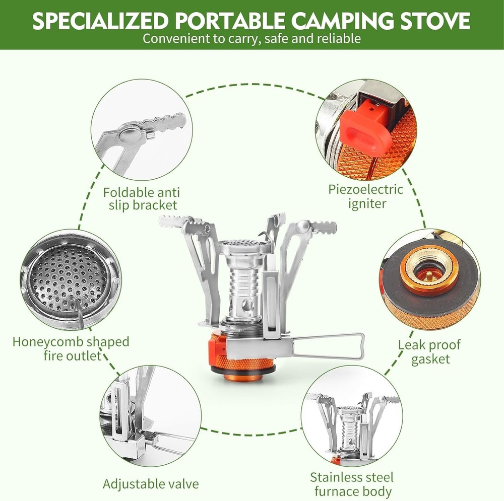 Robust and Portable Camping Stove for Camping Adventures - Easy Ignition System