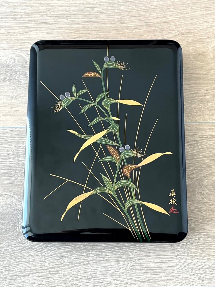 Japanese Makie Black Lacquer Box