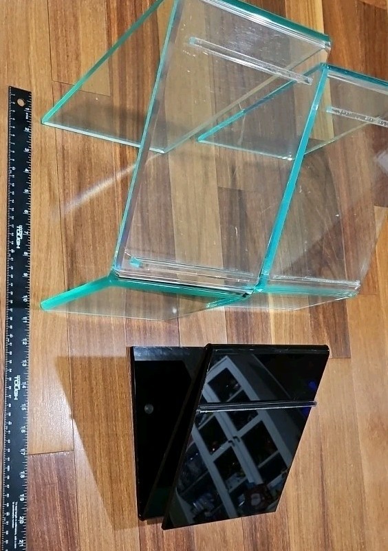 3 SHOE DISPLAY RISERS! Three Acrylic, High Quality, Commercial, Variable Sizes