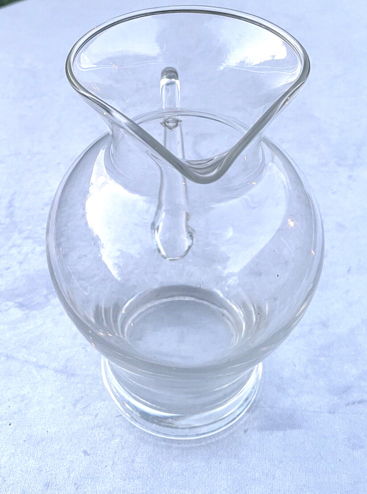 Vintage Hand Blown Clear Crystal pitcher