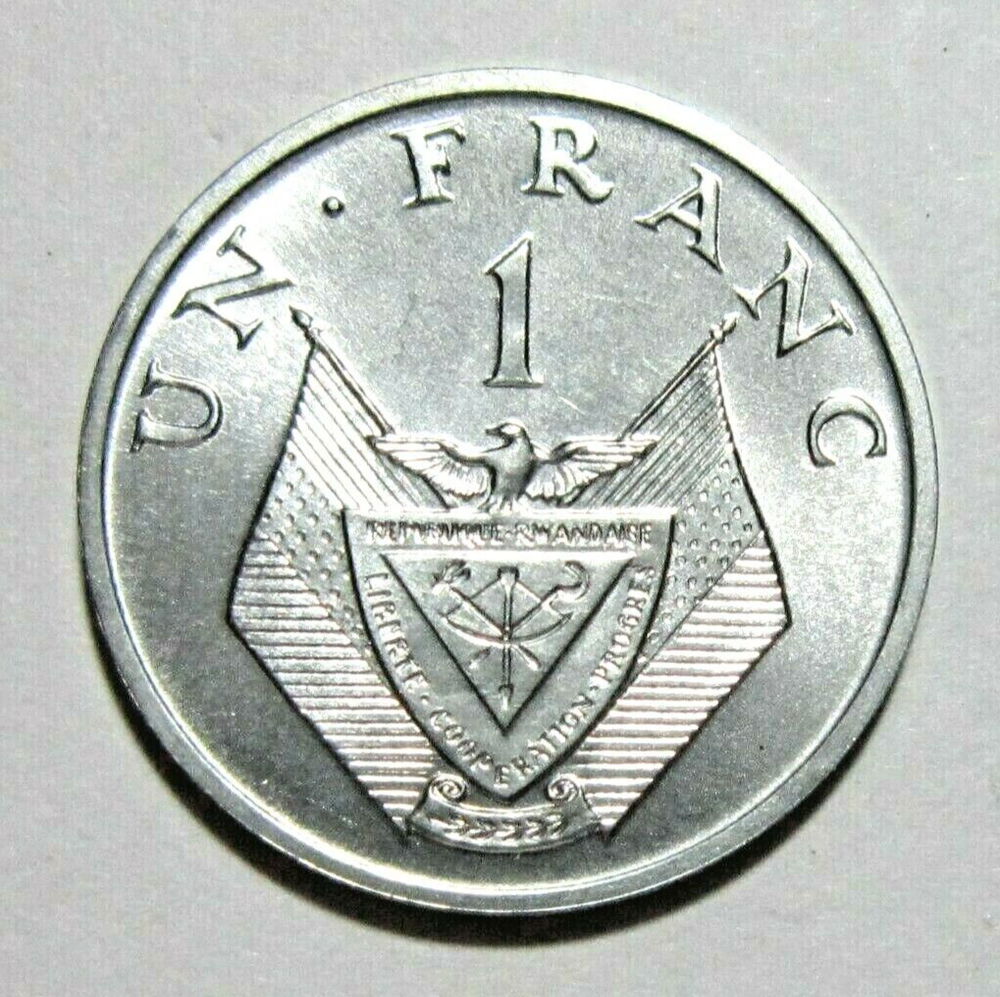 RWANDA. 1 FRANC, 1969. UNCIRCULATED.