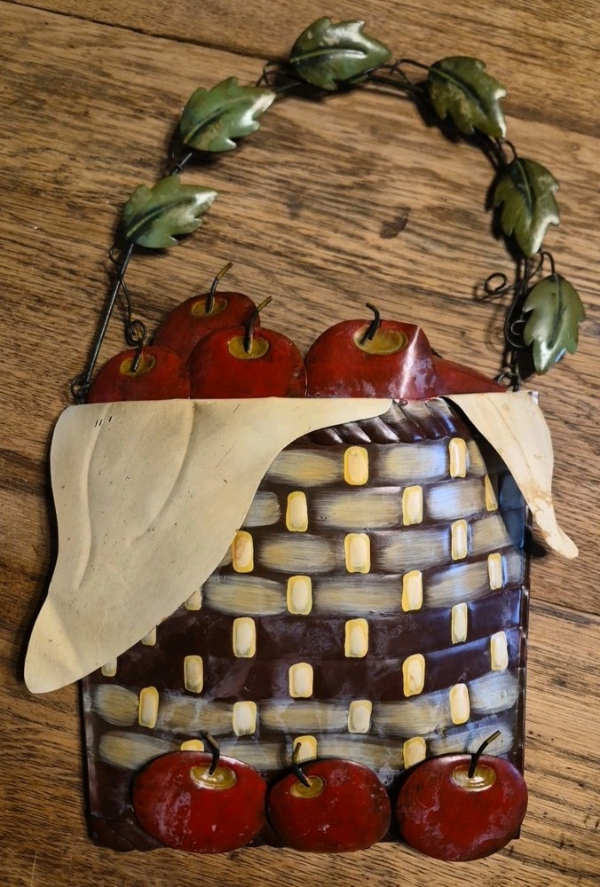 Apple Tin Holder Wall Hanging - Pre-Owned
