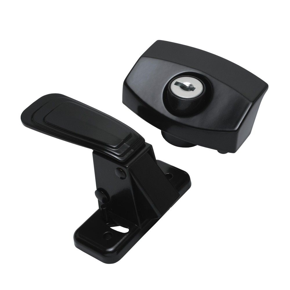 Creative Products Group Keyed Door Lock for Pop-Up Campers, Aluminum, Black