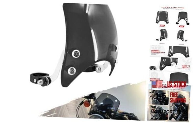 Motorcycle Adjustable Windshield Custom Compact Sport Smoke Windshield