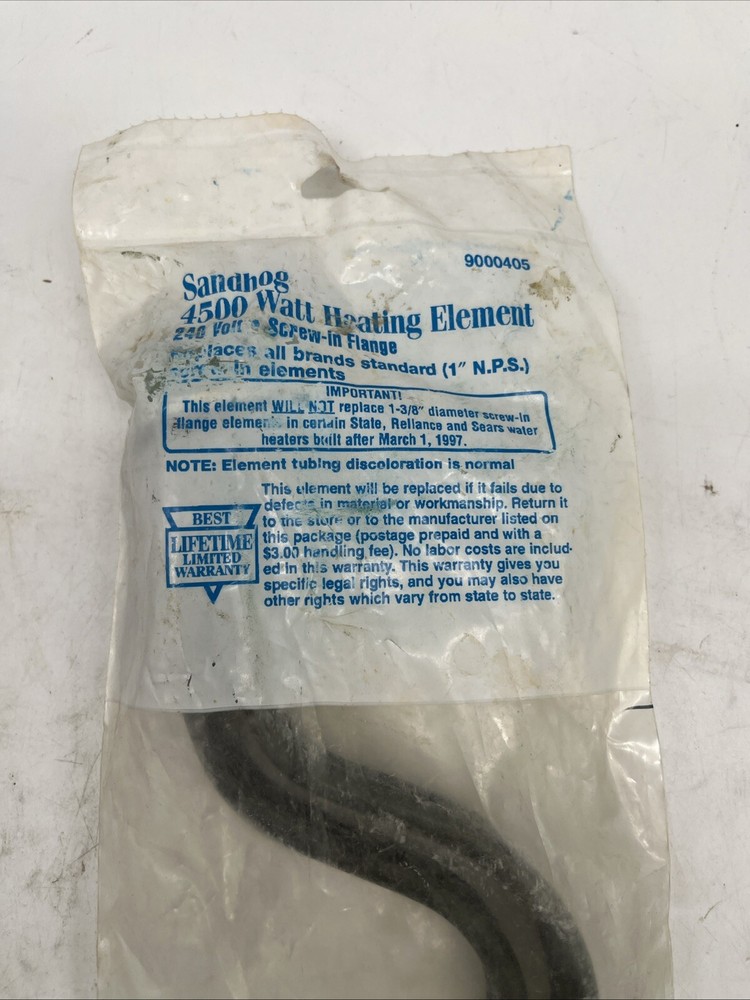 Sandhog 4500 Watt Heating Element 240V, Screw-In Flange 1” 9000405015 9000405