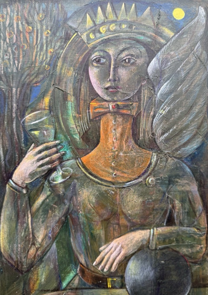 Original Russian Abstract Composition, Graphics, Postmodernism, Signed.