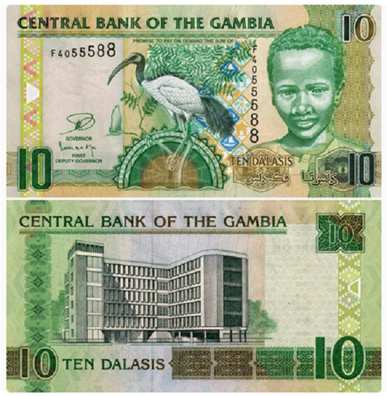 Gambia 10 Dalasis 2013 P 26 c UNC New Banknote