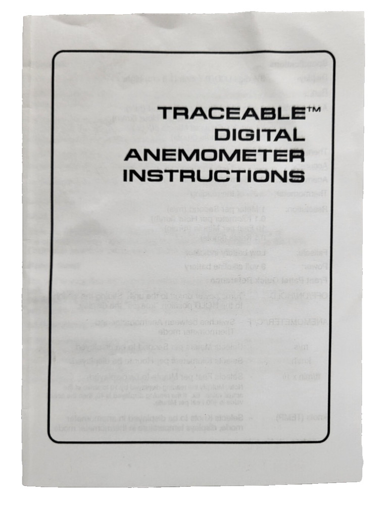 Fisher DA40 Handheld Traceable Digital Anemometer + Case & Probe - Tested