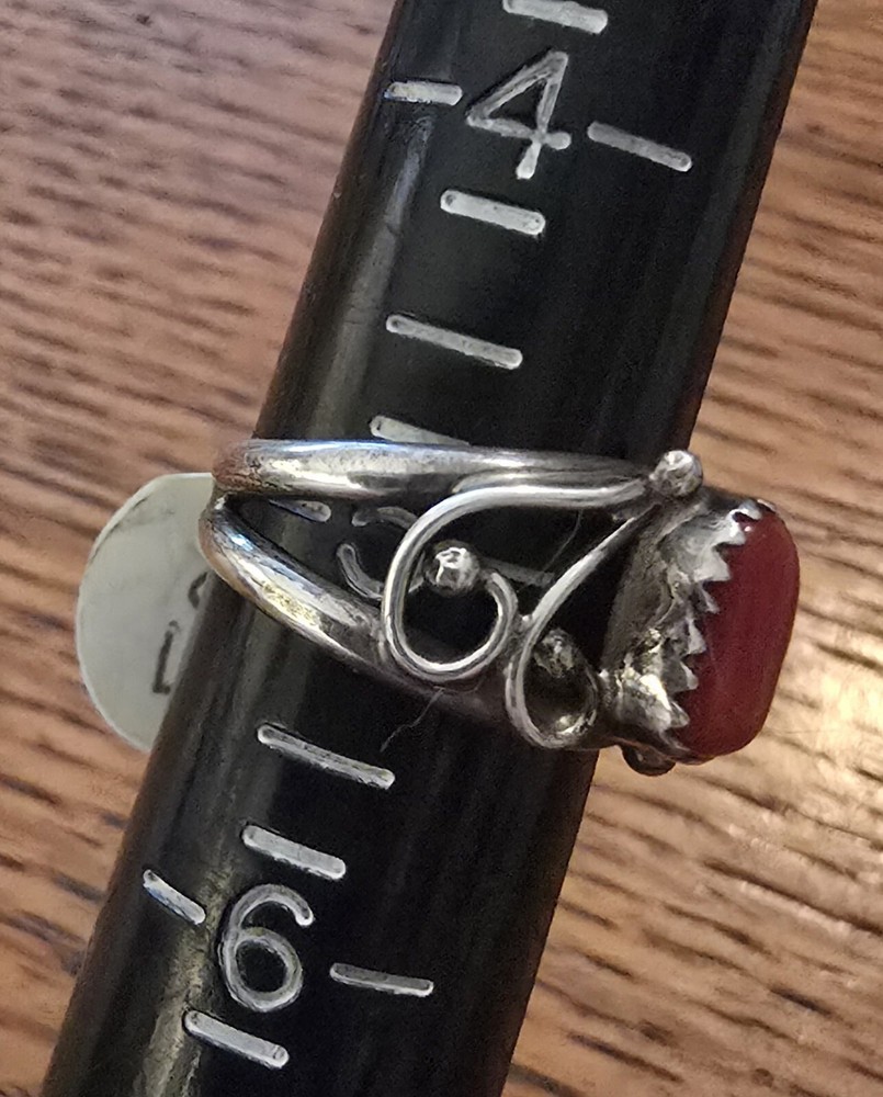 NWT NATIVE AMERICAN RING Coral Size 5