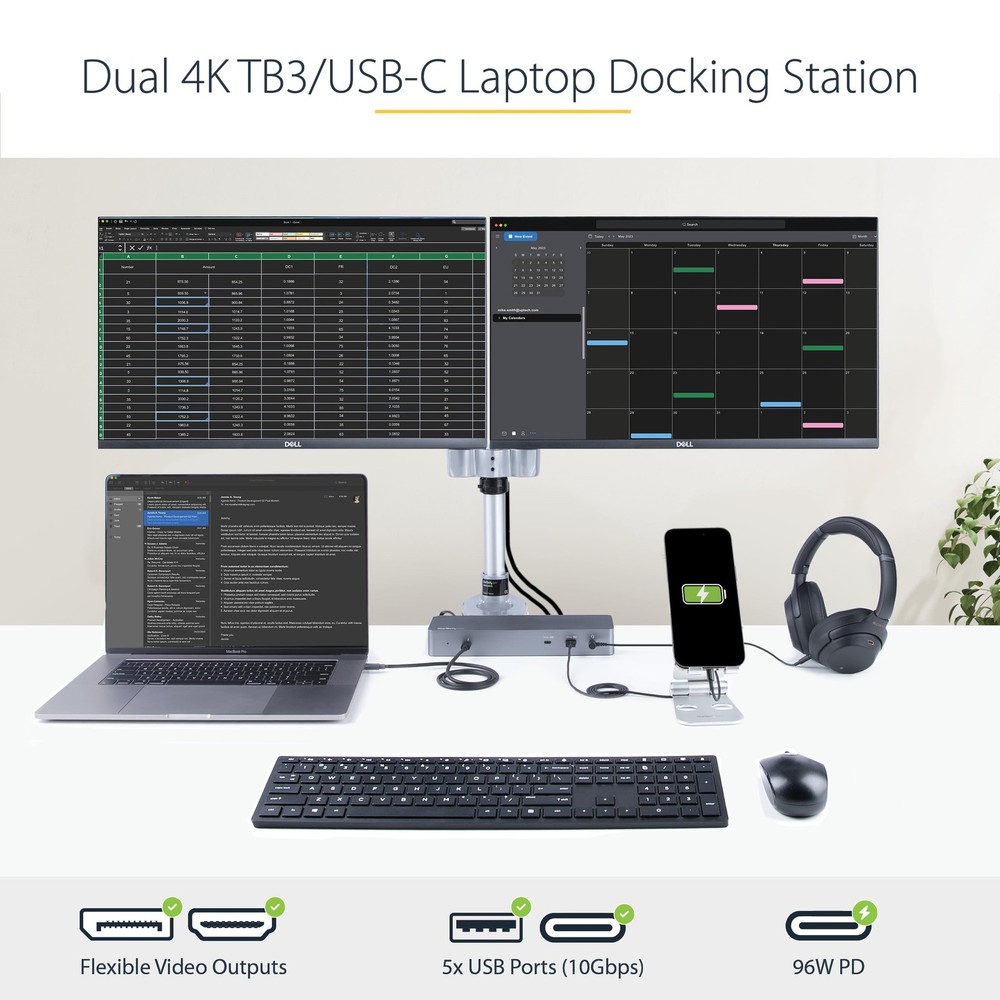 StarTech Thunderbolt Dock w/ USB-C Host Compatibility TB3CDK2DH