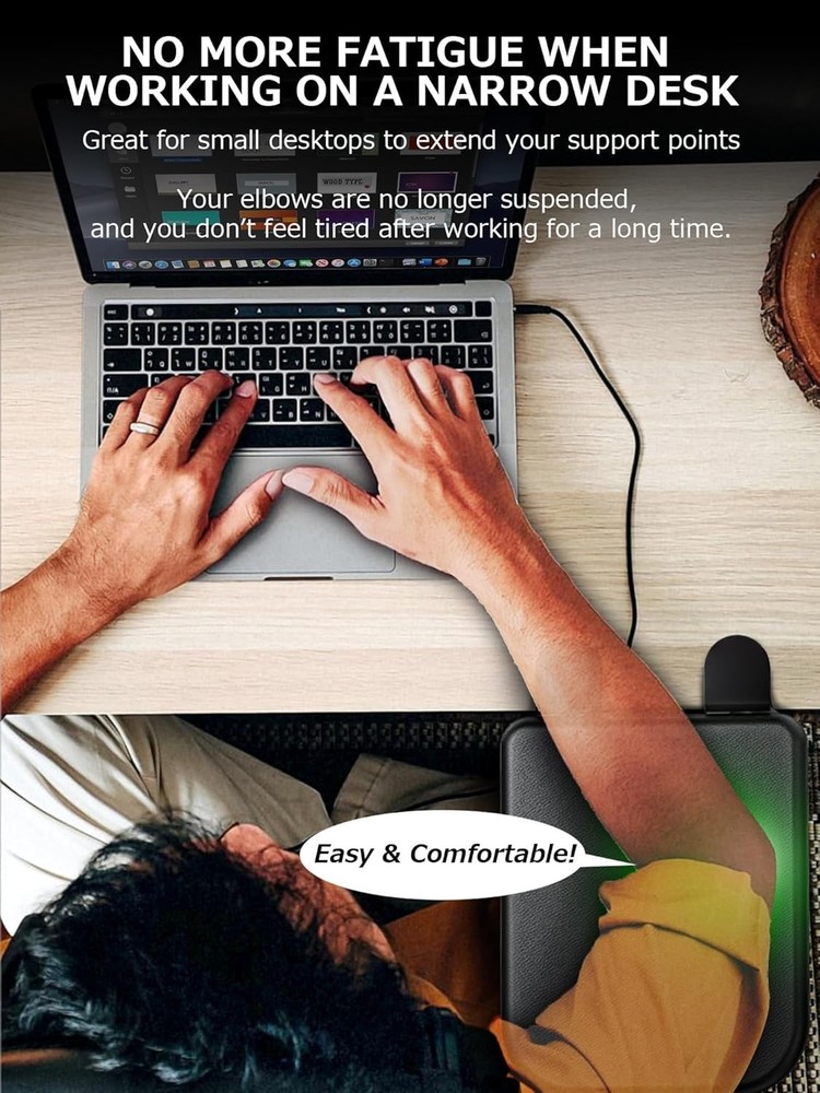 Comfortable Adjustable Wrist Rest for Desk - Ergonomic Foam Support (9" Black)