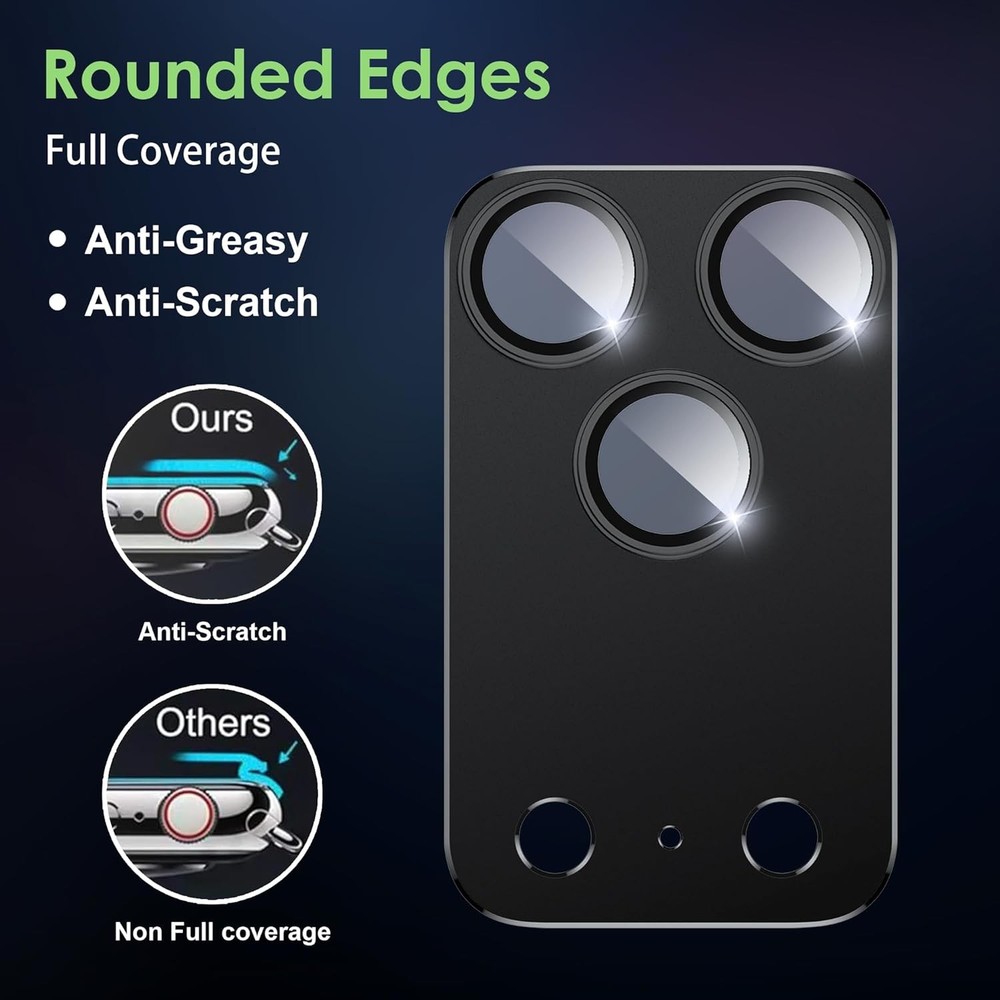 2 Pack iPhone 17 Pro Max Camera Lens Protector, Black Circle Design