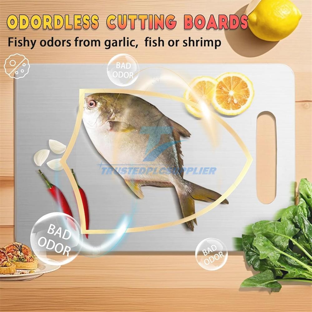 2PCS Titanium Coating Cutting Board Double-Sided Kitchen Tool Camping Size M L