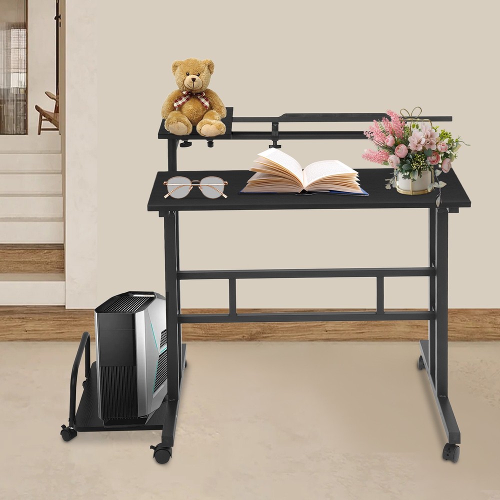 Mobile Standing Desk Foldable Computer Desk Adjustable Hight for Home Office