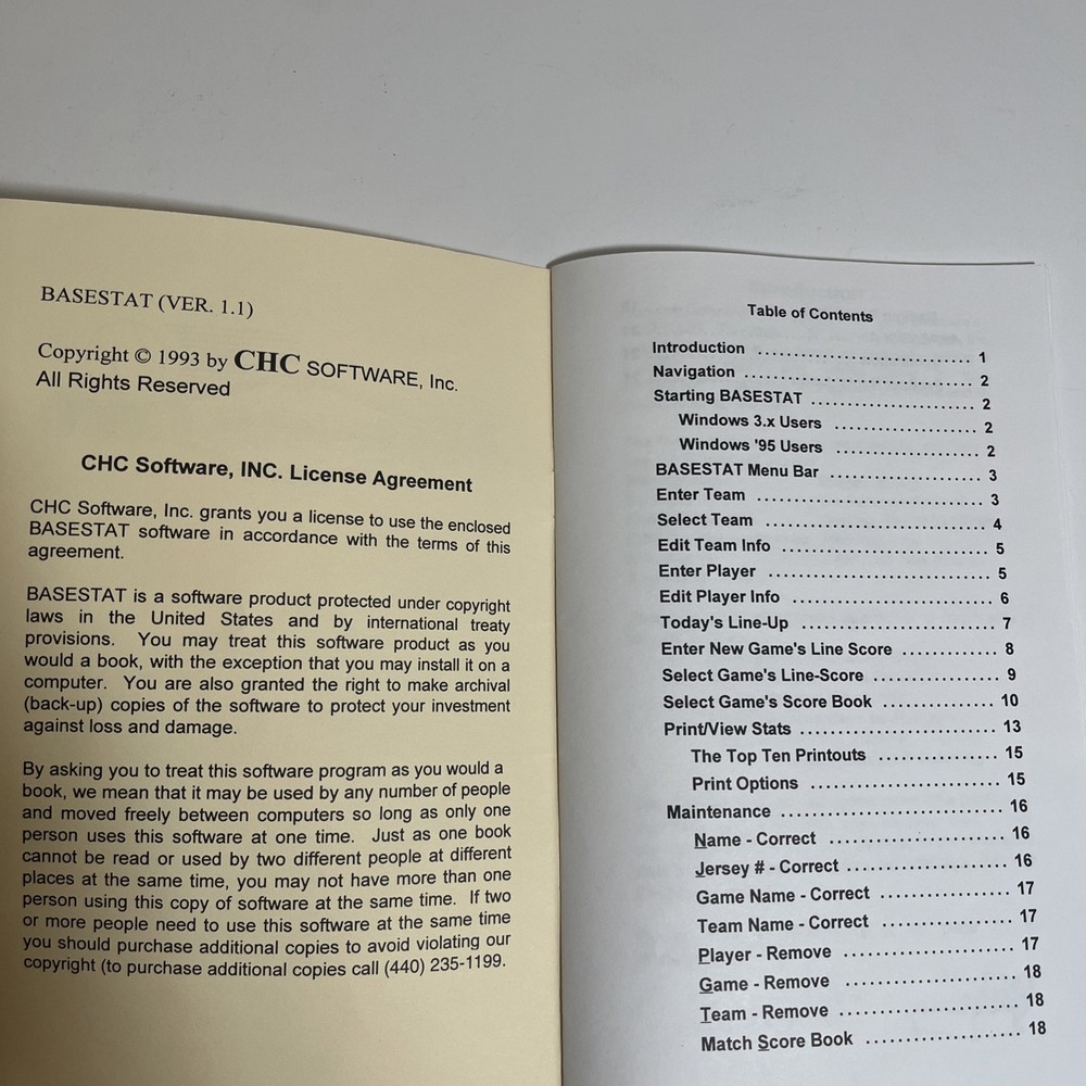 Basestat - Vintage 1996 Computerized Baseball & Softball Stats Program