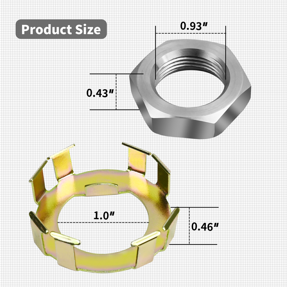 Trailer Wheel Spindle Nut Retainer Jam Nut 2 to 8K fit for Dexter 6-190 6-191