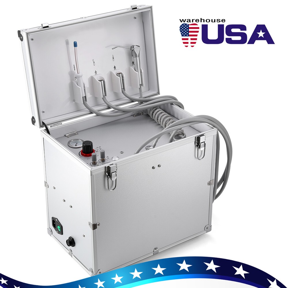 Portable Dental Delivery Unit Air Compressor Rolling Box Suction System/Chair