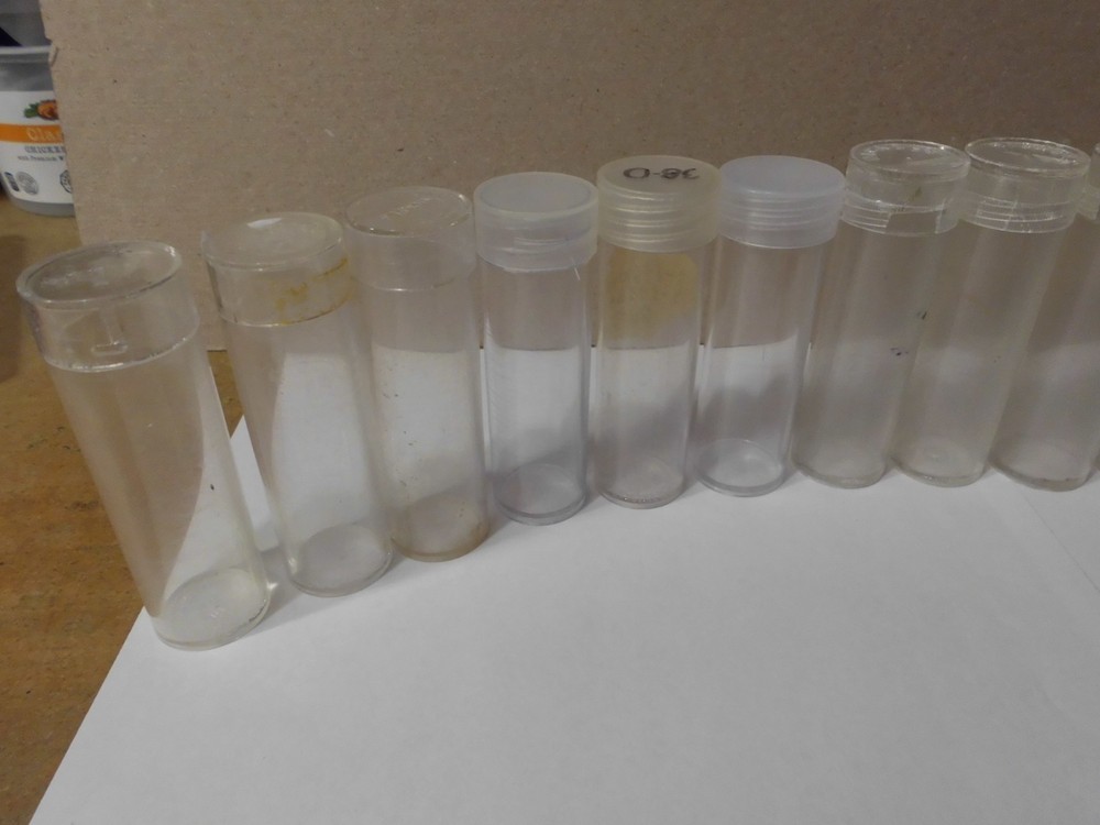 15 ROUND PLASTIC COIN TUBES (NICKEL SIZE) READ DESCRIPTION