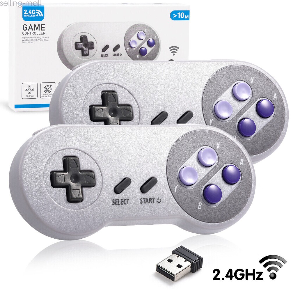 2.4G Wireless SNES Super Controller & Receiver for Windows PC MAC Raspberry Pi