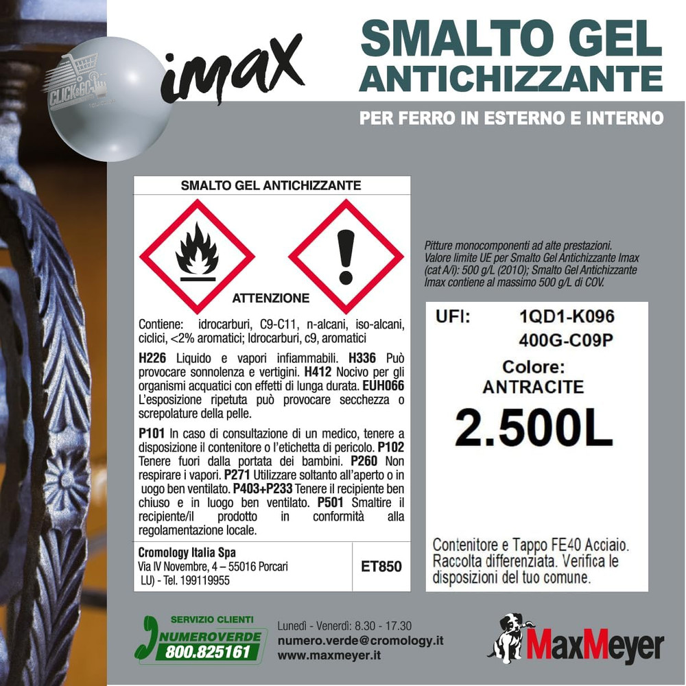 Cast iron anti-rust solvent anti-rust enamel GREY 0.5L