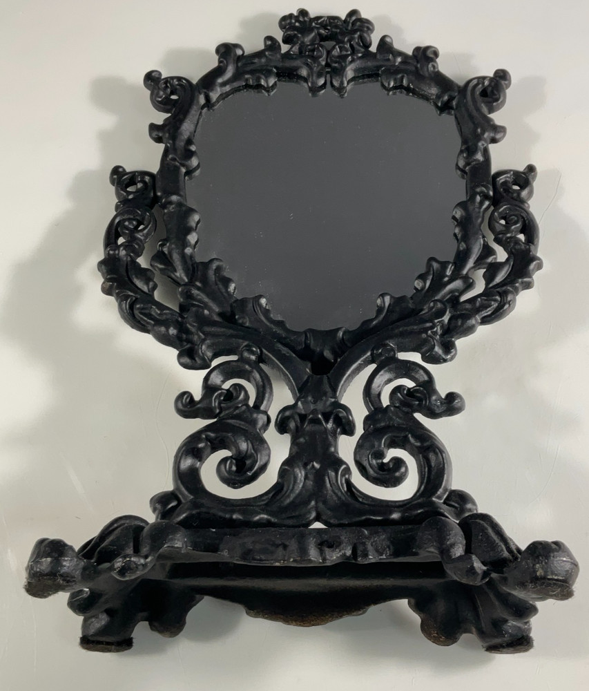 Antique Victorian Cast Iron Vanity Table Mirror