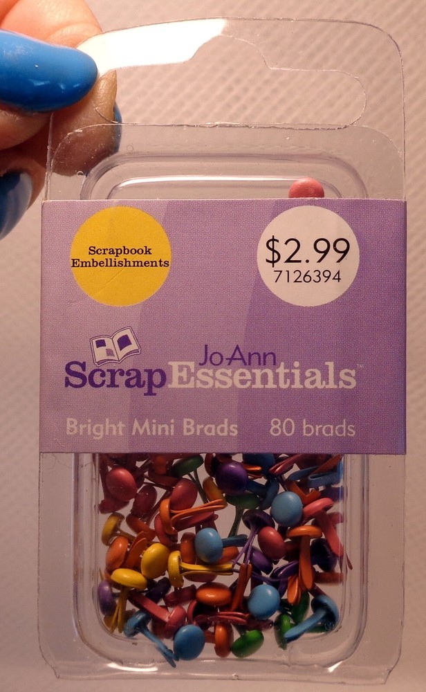 JOANN Scrap Essentials 80 Bright Mini Brads (NEW)