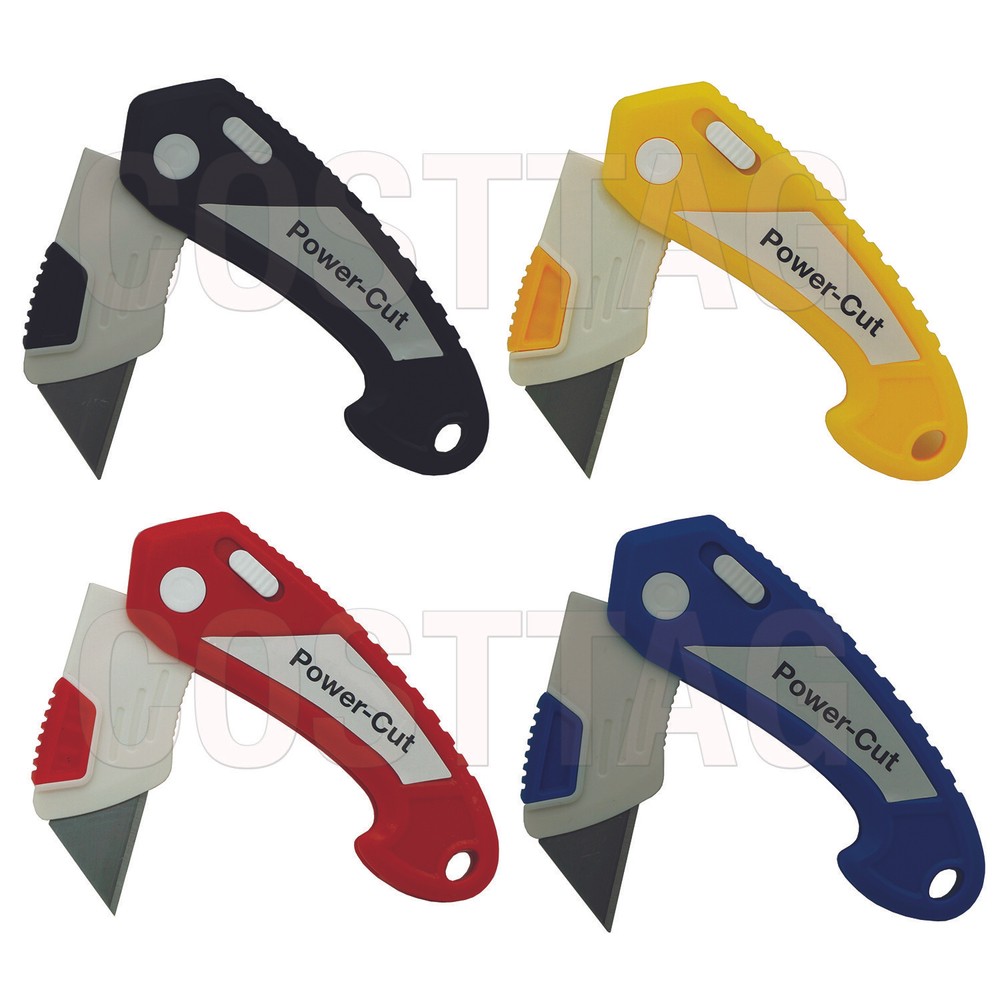 4-Pack Folding Utility Knife Box Cutter, Quick Change Blade with Lock Blade
