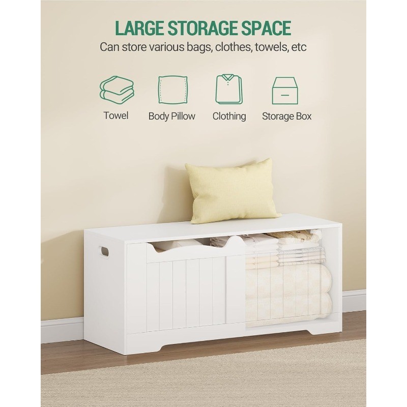 43.3" Storage Chest, Extra Large Storage Trunk with 2 Safety Hinges