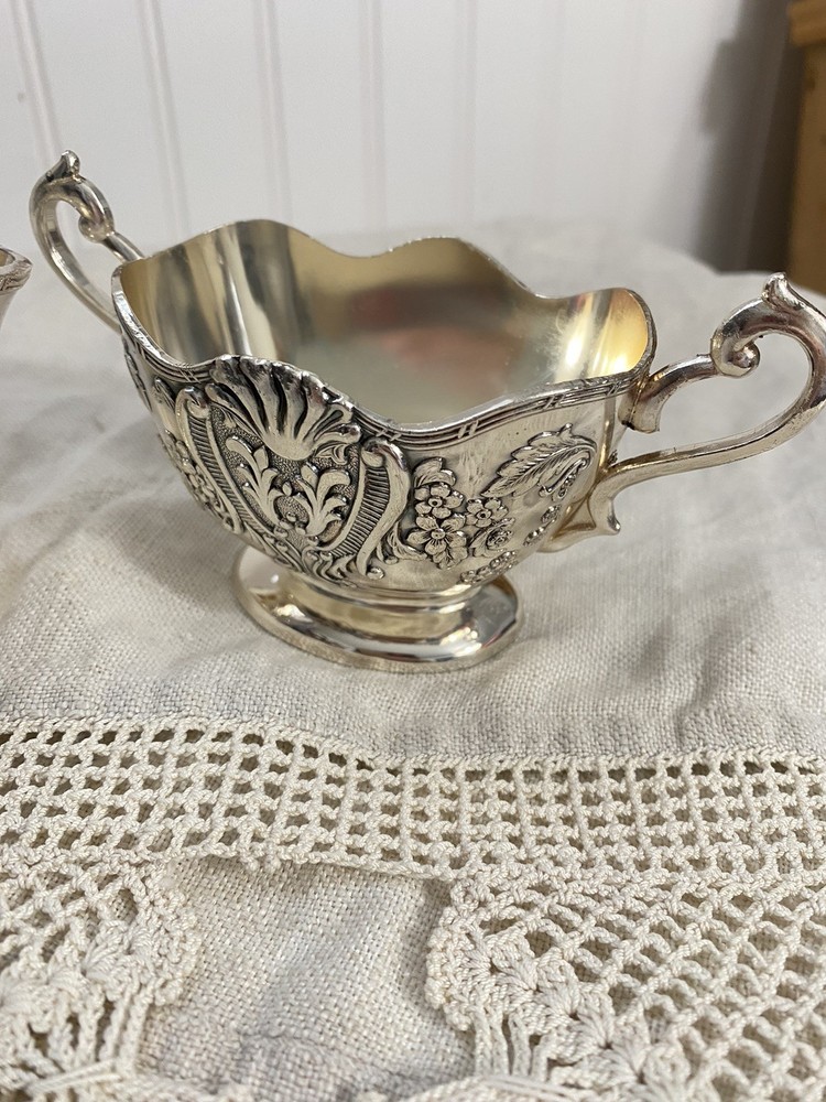 Silver Plated Cream And Sugar- Vintage