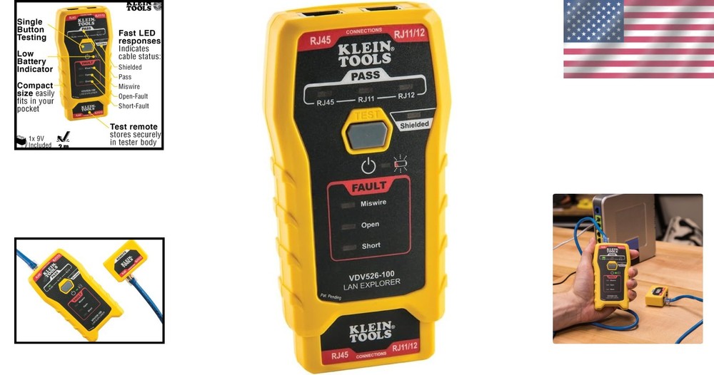 Versatile VDV Tester - Compact 100 LAN Cable Tester with Auto Power-off Feature