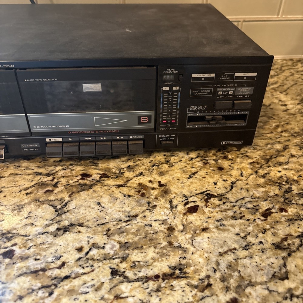 Kenwood KX-55W Dual Cassette Deck Player Recorder Powers On Doesnt Spin