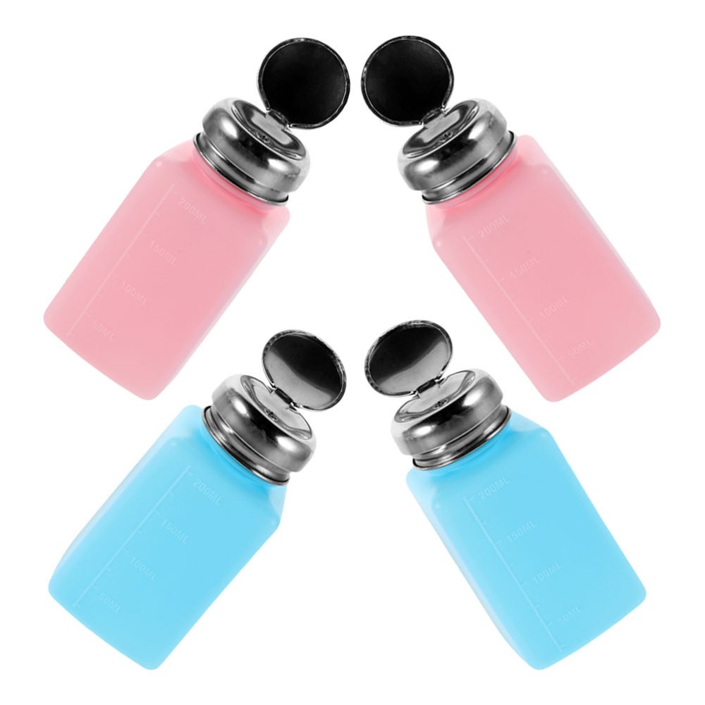 4 Pcs Push down Liquid Dispenser Anti Static Press Bottle Alcohol