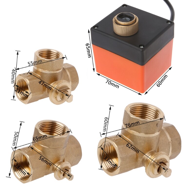 DN15/DN20/DN25/DN32 3 Way Motorized Ball Valve Electric Two Way Control ACTool