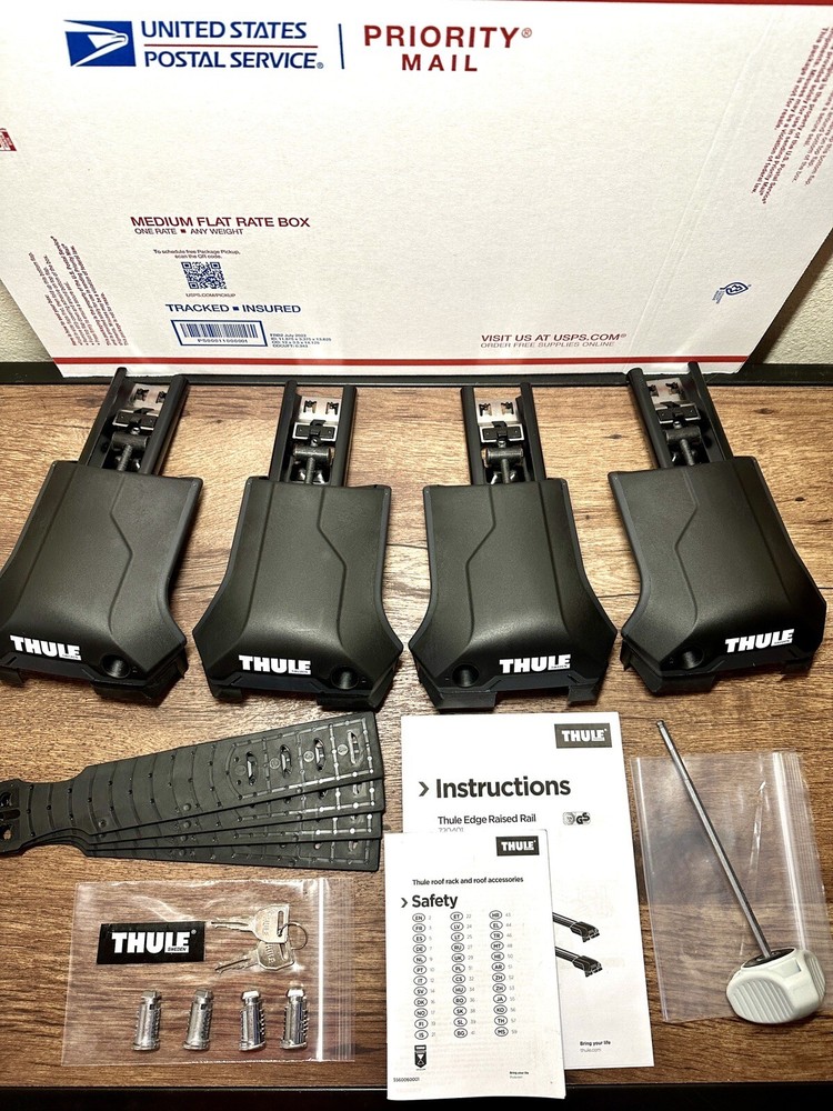 Thule Edge Raised Rail Foot Pack 720401 (New/Repackaged) + Free Thule Lock Set!