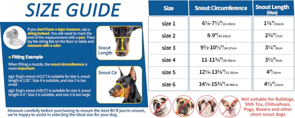 BARKL Dog Muzzle, Basket Muzzle Anti Biting Chewing, Sturdy Lightweight