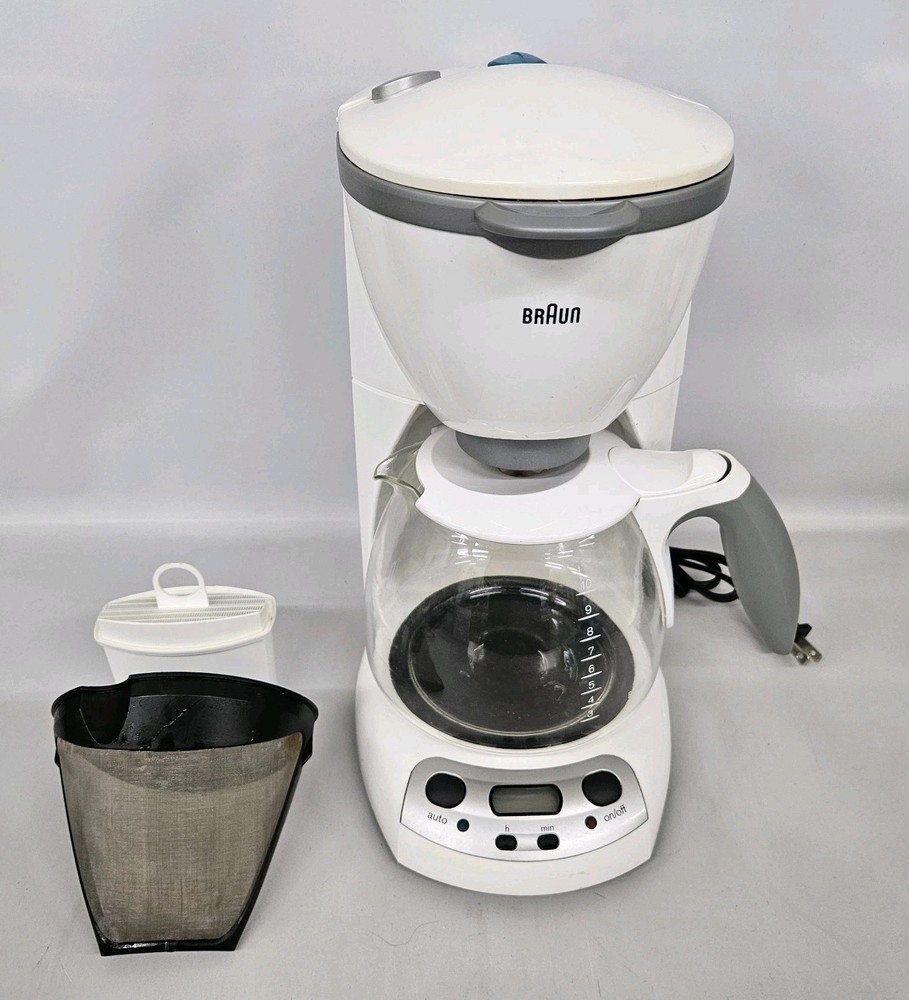 Braun White 10 Cup Coffee Maker Type 3105 Programable Tested Working - Czech Rep