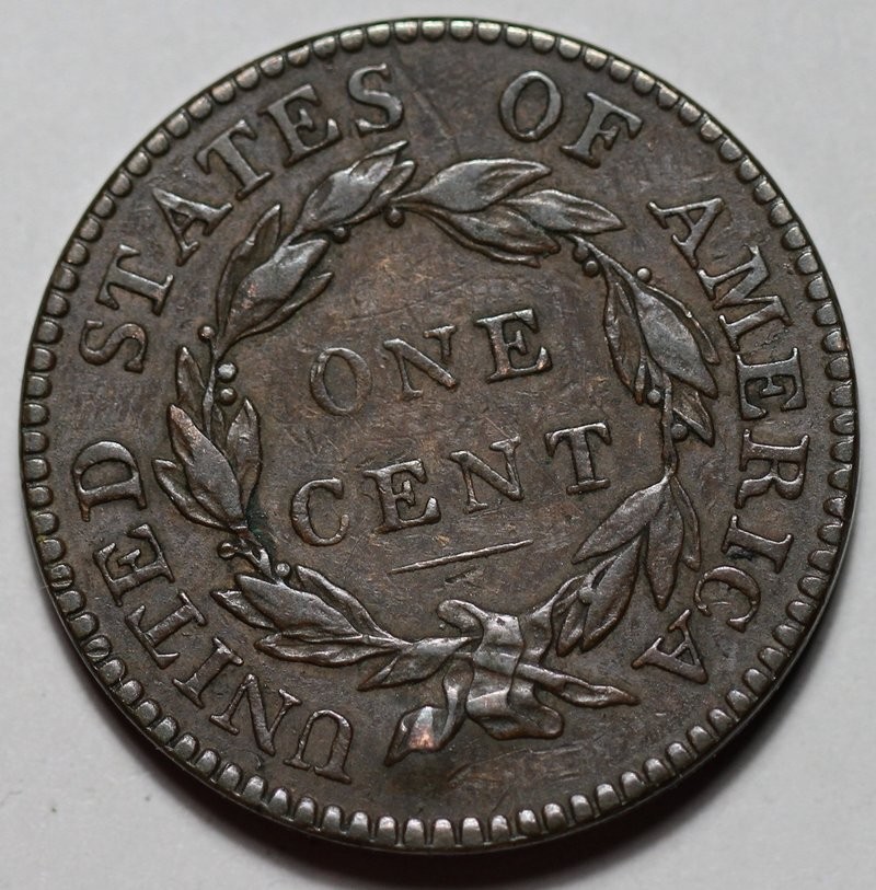 1821 Coronet Head Large Cent - Damage - US 1c Copper Coin