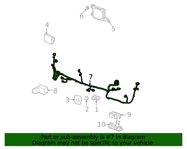 Genuine GM Front Object Alarm Sensor Wiring Harness 84644177