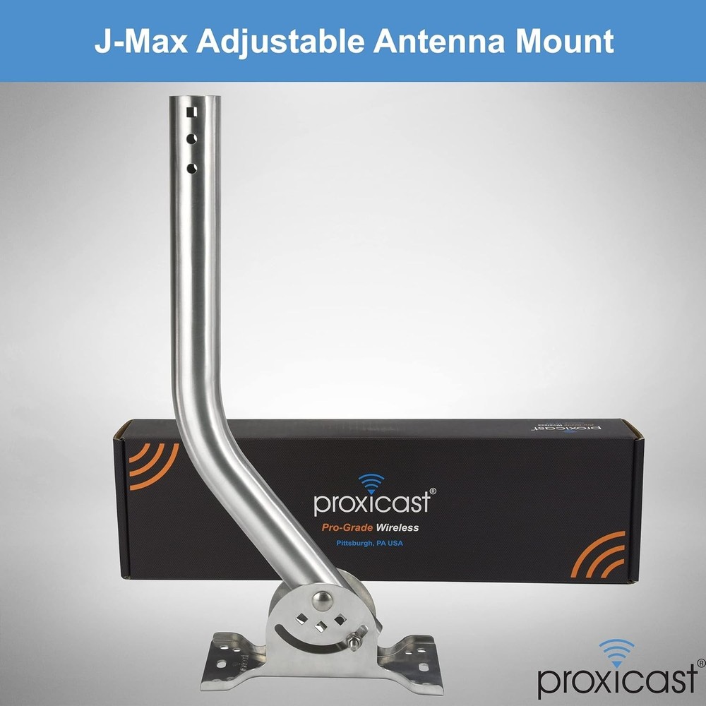 Universal Outdoor Antenna Mount with Solid Stainless Steel Construction & J-Pipe